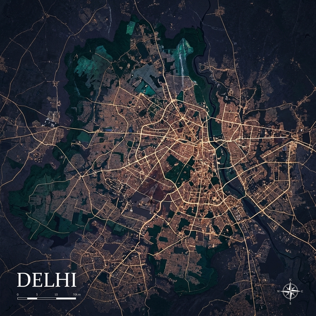 Delhi Map Landscape